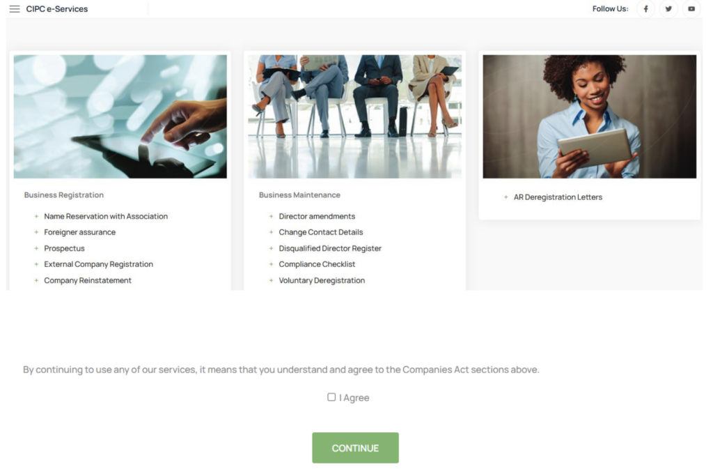 CIPC External Company Registration in South Africa: A Step-by-Step Guide to the Automated Process 3 Step 2: Agree to the Companies Act Terms