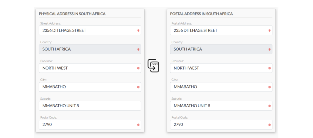 CIPC External Company Registration in South Africa: A Step-by-Step Guide to the Automated Process 6 Provide the South African Physical and Postal Address