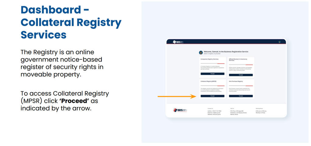 Step 4 of How to Use the MPSR Collateral Registry in Kenya: A Step-by-Step Guide: Open the Collateral Registry