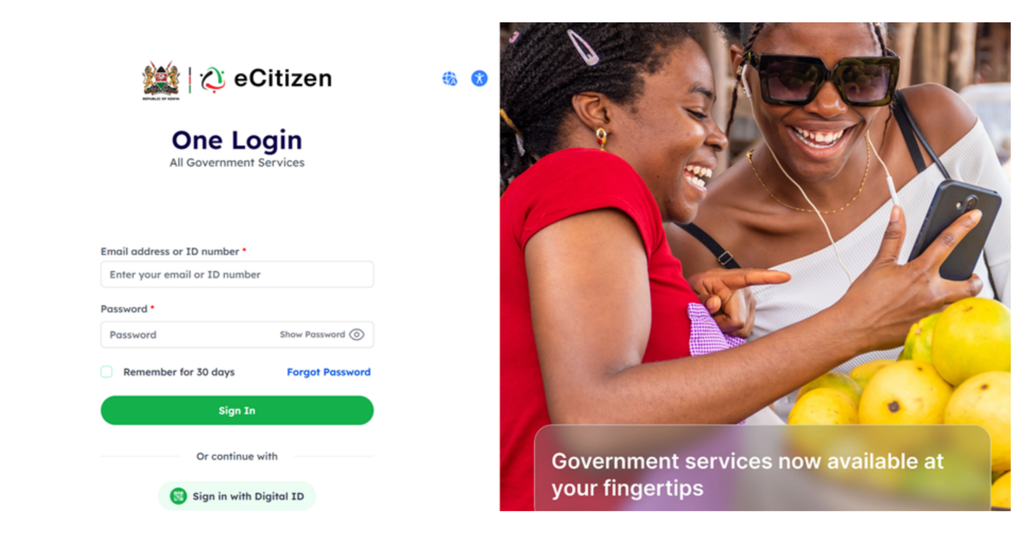 Step 1 of How to Update Beneficial Ownership Information in Kenya: Step-by-Step Guide: Log In to the BRS eCitizen Portal