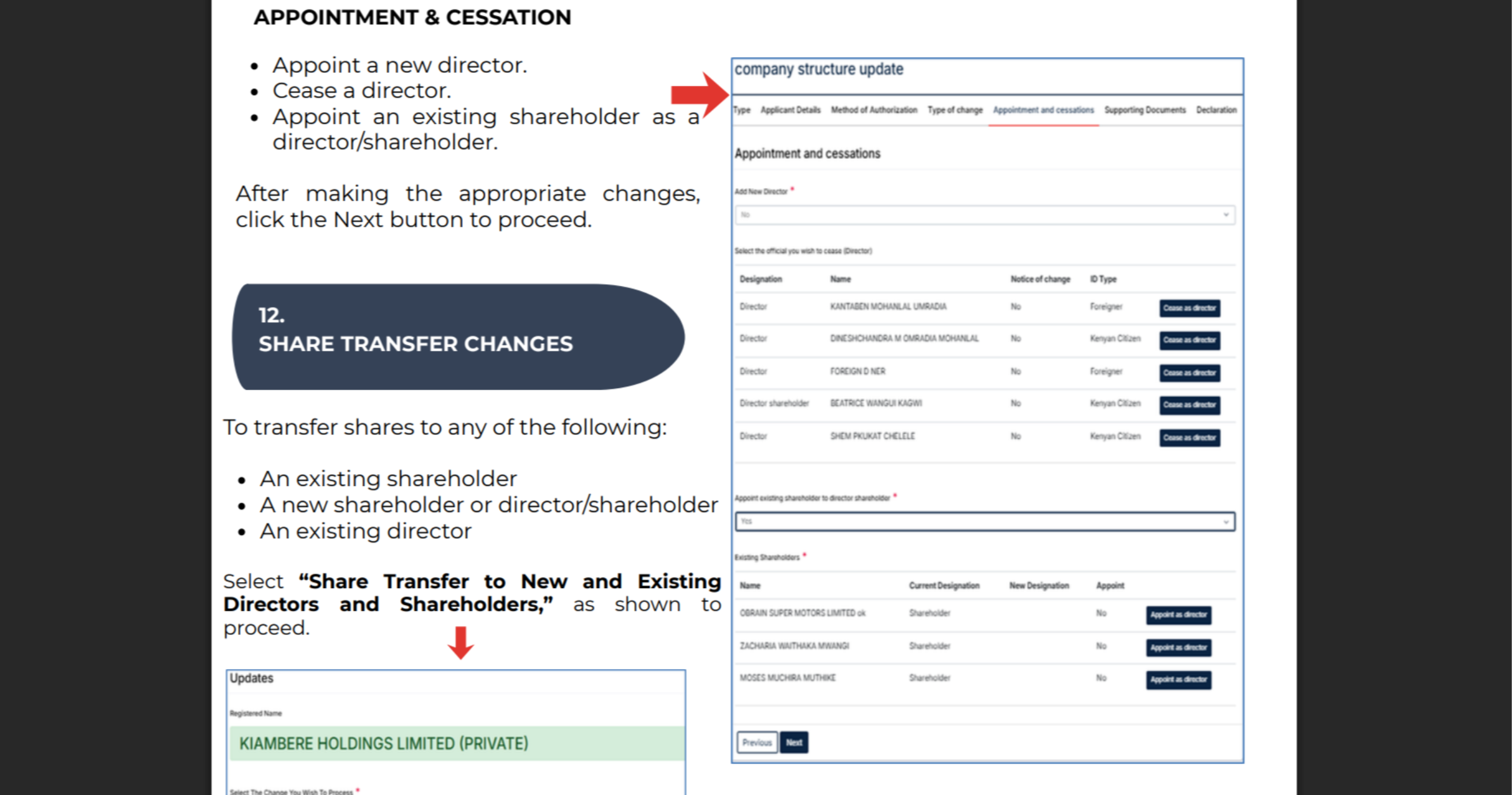 Step-by-Step Guide to Changing Company Particulars on the BRS Version 2 Platform in Kenya 1 How to Transfer Company Shares on BRS Version 2 (Step-by-Step Guide to Changing Company Particulars on the BRS Version 2 Platform in Kenya)