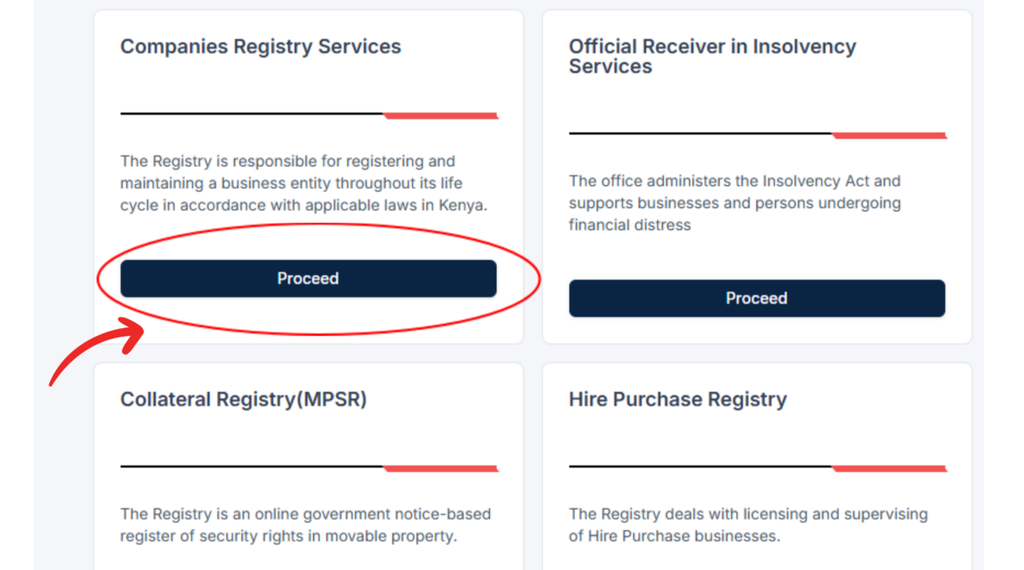 BRS Consent Process in Kenya: A Step-by-Step Guide to Giving Consent Using OTP 3 Step 3: Open Companies Registry Services - BRS Consent Process in Kenya: A Step-by-Step Guide to Giving Consent Using OTP