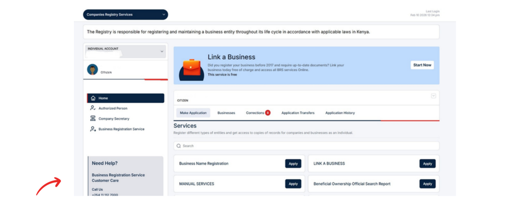 BRS Consent Process in Kenya: A Step-by-Step Guide to Giving Consent Using OTP 4 Step 4: Search for the Relevant Company - BRS Consent Process in Kenya: A Step-by-Step Guide to Giving Consent Using OTP